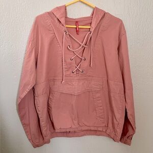 UNIONBAY SZ: M Dusty Rose Lace-Up Hoodie